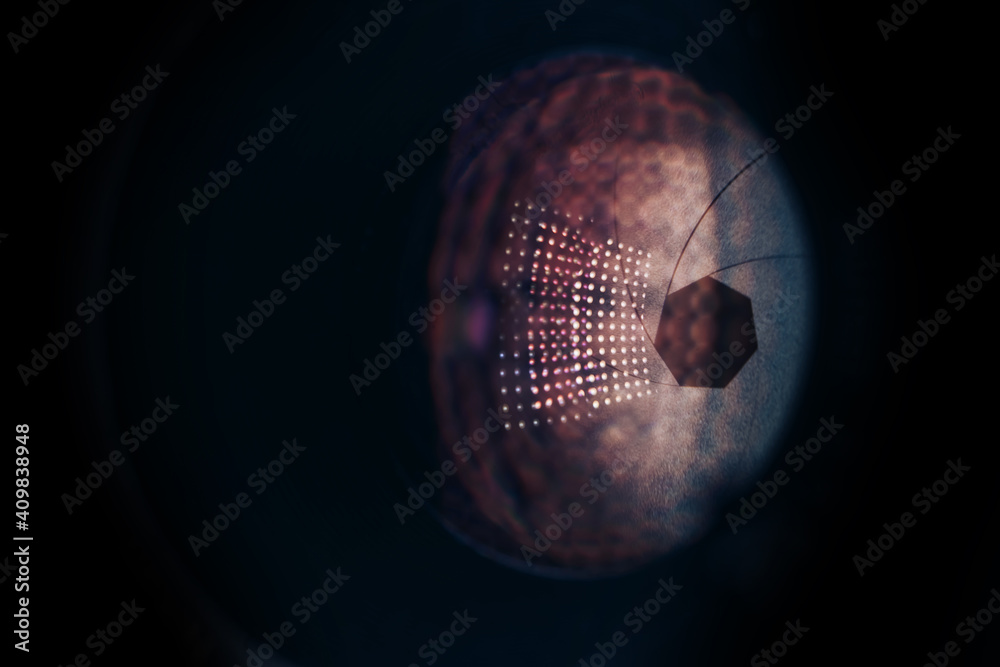 Aufkleber Beautiful abstract camera lens with  glass reflection.  Background pattern for design.