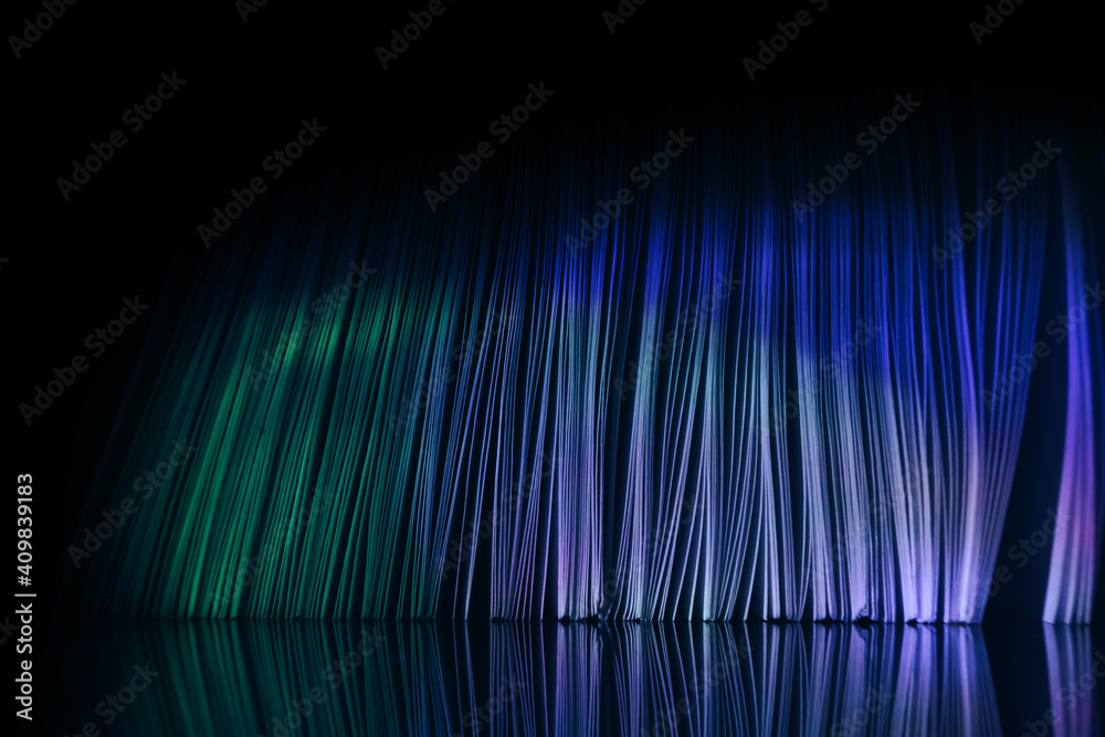 Aufkleber close up beautiful book pages in the blue light on a night. background pattern for design. macro pho