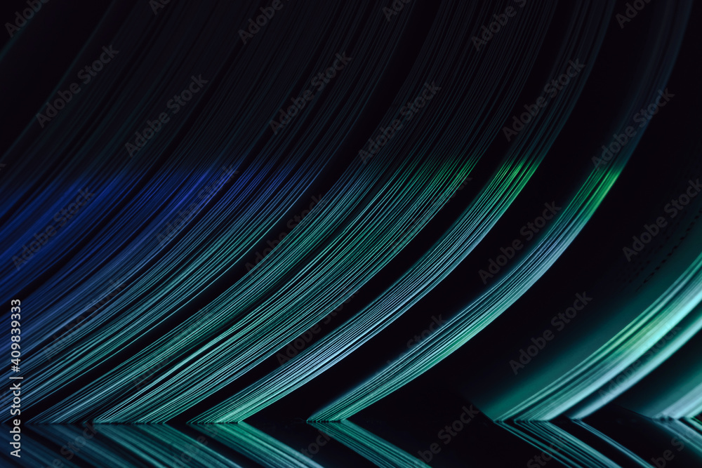 Leinwandbilder close up beautiful book pages in the color light on a night. background pattern for design. macro ph