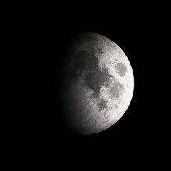 Fototapeta premium Moon isolated on black background