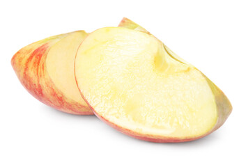 Fresh ripe red cut apple isolated on white