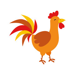 Vector illustration. Cute rooster. Chinese symbol of the year
