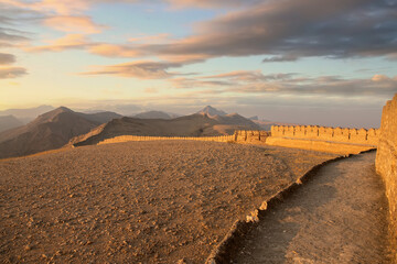 Rani Kot Fort Great Wall of Sindh Picturesque Breathtaking View at sunset time © hasan