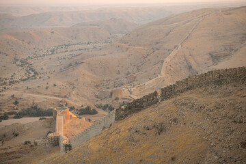 Rani Kot Fort Great Wall of Sindh Picturesque Breathtaking View at sunset time © hasan