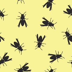 Vector Isolated Illustration, Wasps Black and Yellow Pattern or Background