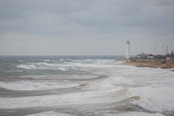 Windy weather in one of the bays of Sevastopol
