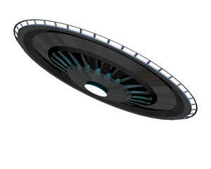 UFO flies, 3d illustration. Isolation on white background