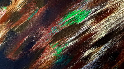 Art painted with brown, green, white, black on wall for background. Abstract wallpaper
