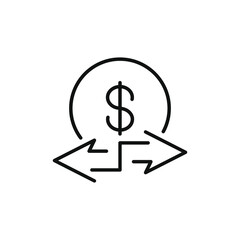 Money transfer icon concept isolated on white background. vector illustration