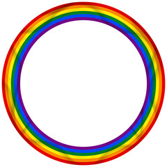 Flag LGBT icon, round frame. Template design, vector illustration. Love wins. LGBT logo symbol in rainbow colors. Gay pride collection