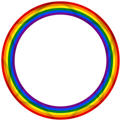 Obraz premium Flag LGBT icon, round frame. Template design, vector illustration. Love wins. LGBT logo symbol in rainbow colors. Gay pride collection