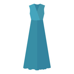 isolated, female, long fashionable dress, blue