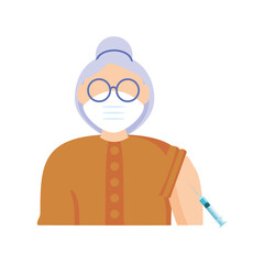 coronavirus vaccine to an elderly woman for immunity