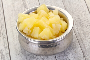 Marinated pineapple pieces