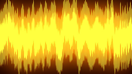 Speaking sound  wave lines illustration. Yellow gradient motion abstract background.