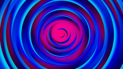 Pink purple neon circles abstract background.3D illustration with paper cut style.