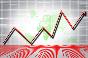 2d rendering Stock market online business concept. business Graph 
