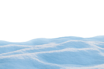 Heap of fluffy snow isolated on white