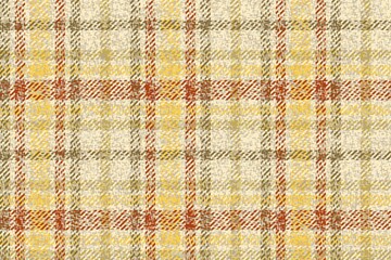 ragged old fabric texture autumn sunny day warm brown and pale green on yellow colors of traditional checkered gingham seamless ornament for plaid, tablecloths, shirts, tartan, clothes, dresses