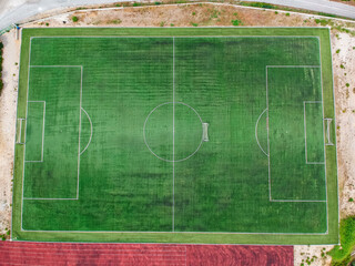 Real soccer field - Top down aerial view © panosk18