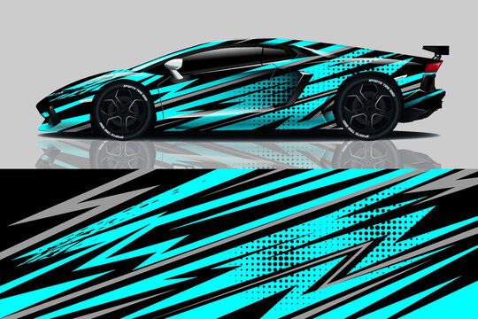 Car wrap graphic racing abstract background for wrap and vinyl sticker