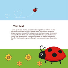 Greeting card with ladybug characters.