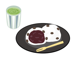 大福餅のベクターイラスト　和菓子