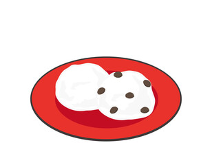 大福餅のベクターイラスト　和菓子