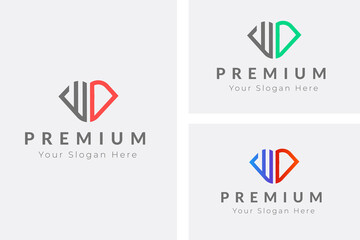 Initial latter WD logo mark vector template. WD, DW, W, D Abstract letters logo monogram