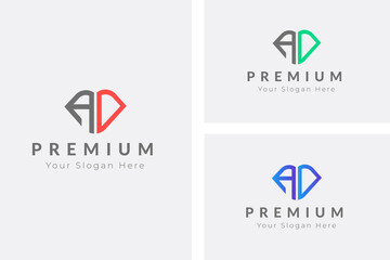 Initial latter AD monogram logo design. Letter A and D Logo Design Vector Logo Template