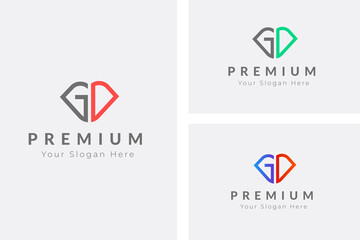 Initial latter GD logo design vector template. Initial GD or GC logo design vector. DG or GD ‍abstract outstanding professional business awesome artistic branding 