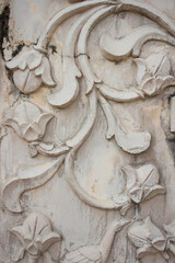 Bas-relief in Taman Sari water palace of Yogyakarta on Java island, Indonesia