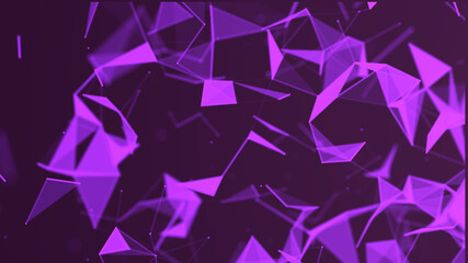 Obraz premium Abstract polygonal space. Digital technology concept design illustration. Structure of points and connection lines. 3D rendering.