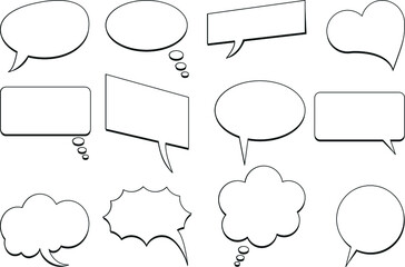 Bubble comic speech set, great design for any purposes. Sticker design. vector illustration