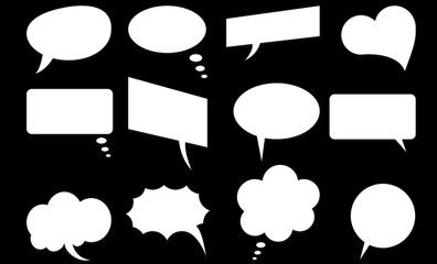 Bubble comic speech set, great design for any purposes. Sticker design. vector illustration