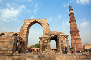 Qutub Minar, is red sandstone Tower is 73 metres high and 2nd tallest tower in India