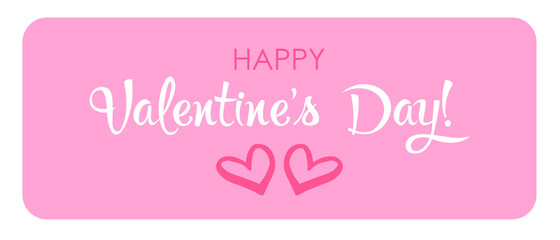 Happy Valentine's day greeting card. Typography minimalism greeting card with hearts. 