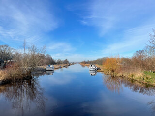 Canal around Tijnje during a winter day
