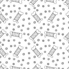 Seamless pattern with hand drawn medical masks and gloves. Medical collection. Vector doodle illustration