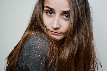 Young woman portrait in colour