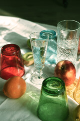 bicchier vintage composizione natura morta 