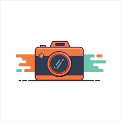 Flat Camera illustration, Flat Camera Design Vector Art, Flat Art Camera