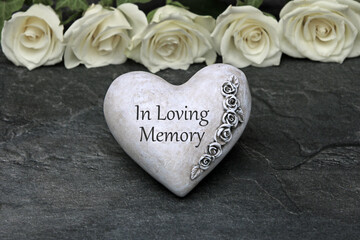 Heart with the inscription in Loving Memory	