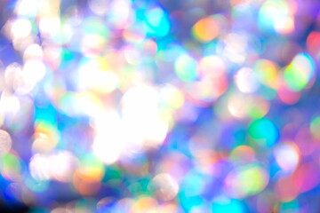 Abstract radiant festive backdrop texture image of holographic bokeh iridescent metallic foil