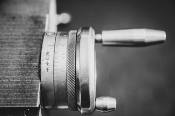 old mechanism of a industrial machine in a car garage