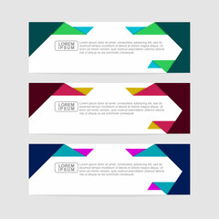 Fototapeta premium Vector abstract banner design web template. Abstract design banner web template on white background. gradient shapes composition. can used for header, footer, banner etc.