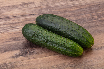 Ripe organic natural green cucumber