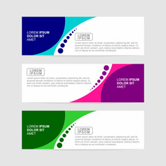 Vector abstract banner design web template. Abstract design banner web template on white background.  gradient shapes composition. can used for header, footer, banner etc.