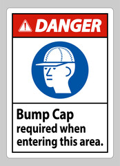 Danger Sign Bump Cap Required When Entering This Area