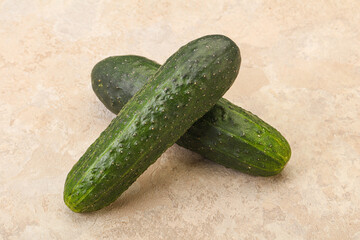 Ripe organic natural green cucumber